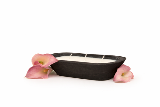 Wooden Dough Bowl Candle
