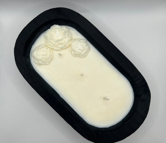 Wooden Dough Bowl Candle