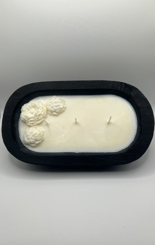 Wooden Dough Bowl Candle